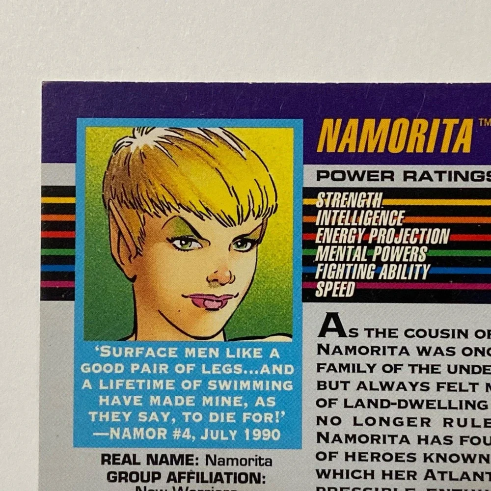 Vintage Marvel Comics 1992 Namorita Super Heroes Trading Card #49 Impel GUC